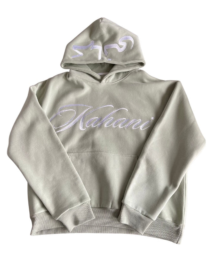 Kahani Essential Script Logo Hoodie - MATCHA GREEN